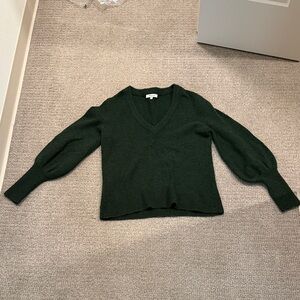 Madewell Deep Green V-Neck Sweater